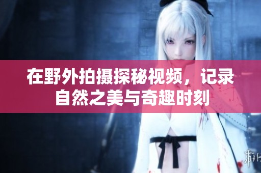 在野外拍摄探秘视频，记录自然之美与奇趣时刻