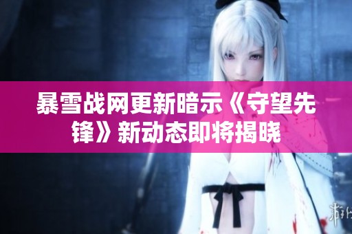 暴雪战网更新暗示《守望先锋》新动态即将揭晓