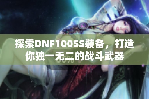 探索DNF100SS装备，打造你独一无二的战斗武器