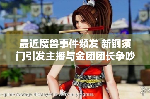 最近魔兽事件频发 新铜须门引发主播与金团团长争吵