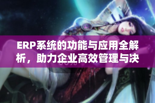 ERP系统的功能与应用全解析，助力企业高效管理与决策