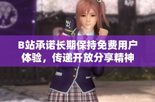 B站承诺长期保持免费用户体验，传递开放分享精神