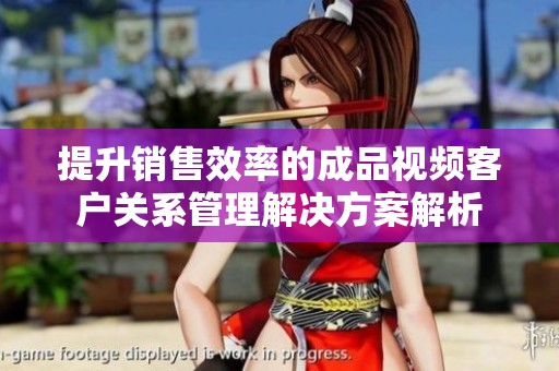 提升销售效率的成品视频客户关系管理解决方案解析
