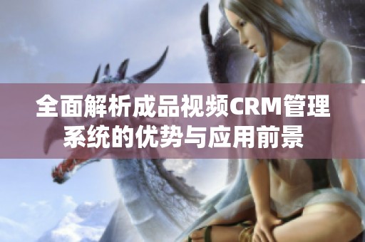 全面解析成品视频CRM管理系统的优势与应用前景