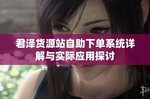 君泽货源站自助下单系统详解与实际应用探讨