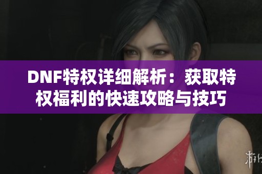 DNF特权详细解析：获取特权福利的快速攻略与技巧