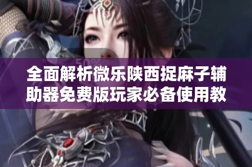 全面解析微乐陕西捉麻子辅助器免费版玩家必备使用教程