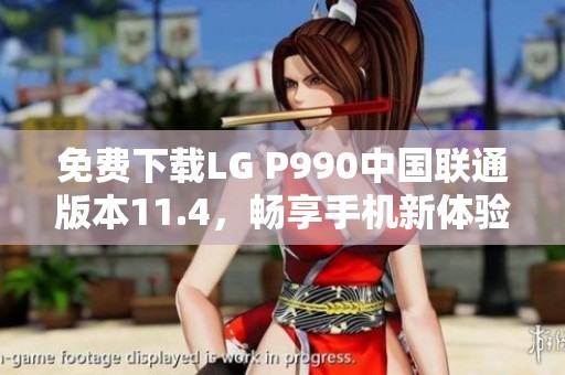 免费下载LG P990中国联通版本11.4，畅享手机新体验