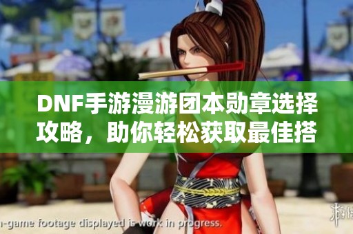 DNF手游漫游团本勋章选择攻略，助你轻松获取最佳搭配