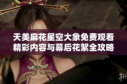 天美麻花星空大象免费观看精彩内容与幕后花絮全攻略