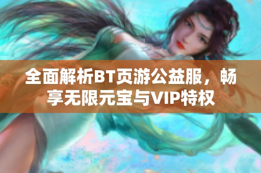 全面解析BT页游公益服，畅享无限元宝与VIP特权
