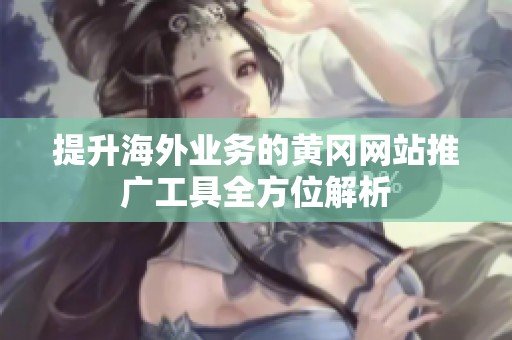 提升海外业务的黄冈网站推广工具全方位解析