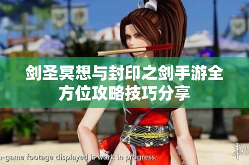 剑圣冥想与封印之剑手游全方位攻略技巧分享