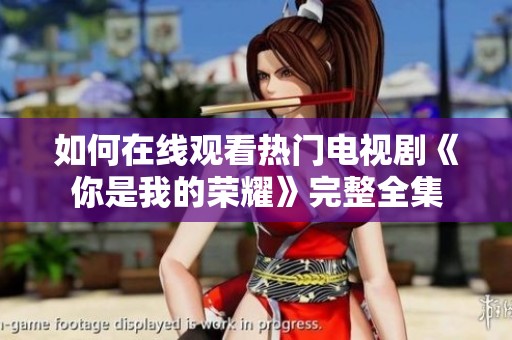 如何在线观看热门电视剧《你是我的荣耀》完整全集
