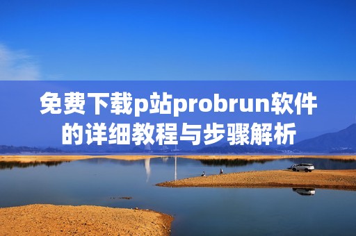 免费下载p站probrun软件的详细教程与步骤解析