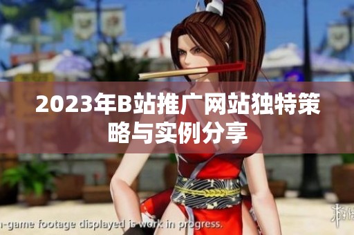 2023年B站推广网站独特策略与实例分享