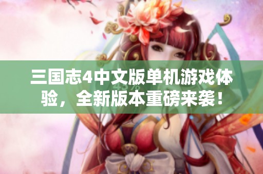 三国志4中文版单机游戏体验，全新版本重磅来袭！