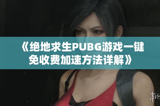 《绝地求生PUBG游戏一键免收费加速方法详解》