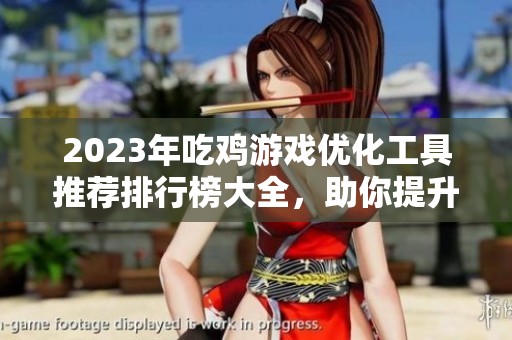 2023年吃鸡游戏优化工具推荐排行榜大全，助你提升游戏体验