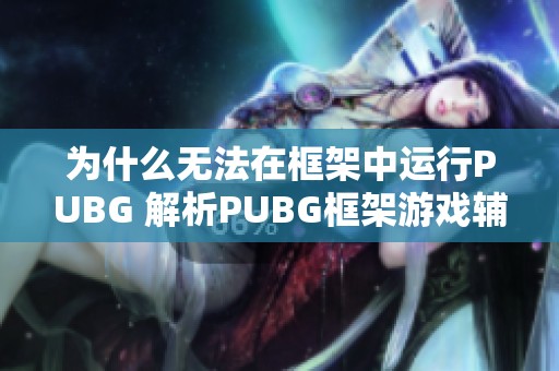 为什么无法在框架中运行PUBG 解析PUBG框架游戏辅助器的使用方法