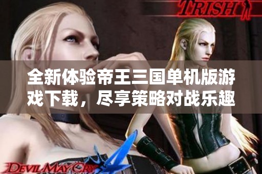 全新体验帝王三国单机版游戏下载，尽享策略对战乐趣