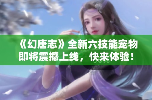 《幻唐志》全新六技能宠物即将震撼上线，快来体验！