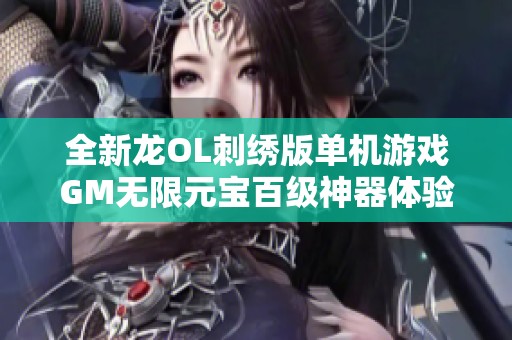 全新龙OL刺绣版单机游戏GM无限元宝百级神器体验分享