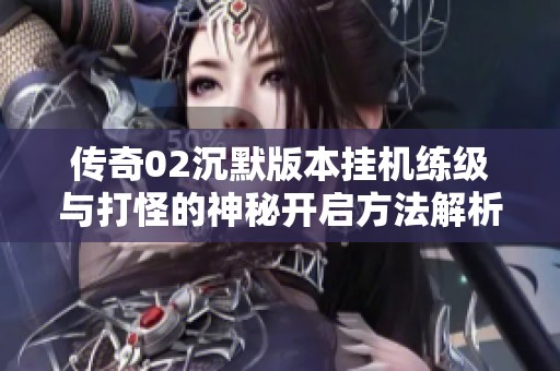 传奇02沉默版本挂机练级与打怪的神秘开启方法解析