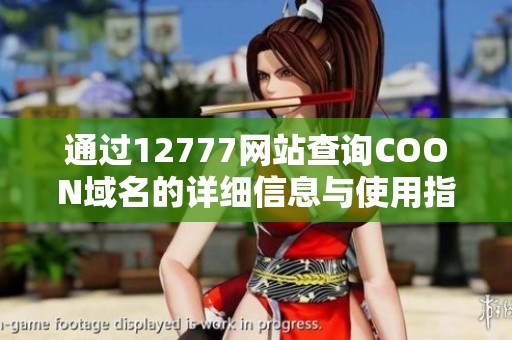通过12777网站查询COON域名的详细信息与使用指南