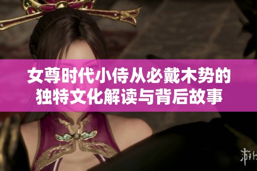 女尊时代小侍从必戴木势的独特文化解读与背后故事