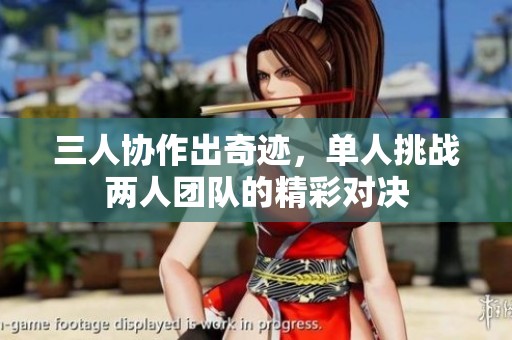 三人协作出奇迹，单人挑战两人团队的精彩对决