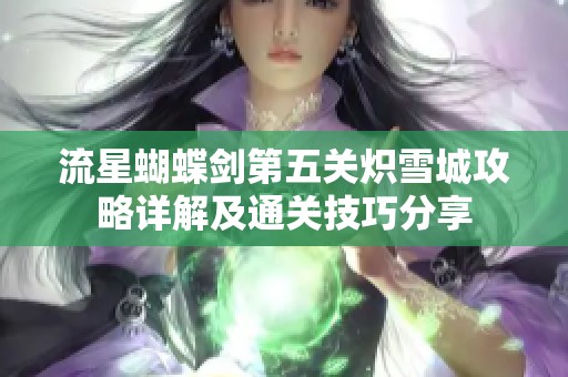流星蝴蝶剑第五关炽雪城攻略详解及通关技巧分享