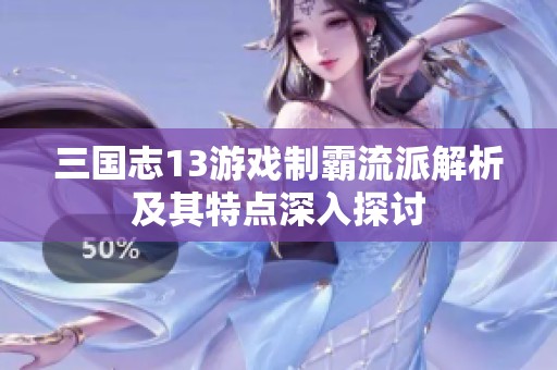 三国志13游戏制霸流派解析及其特点深入探讨