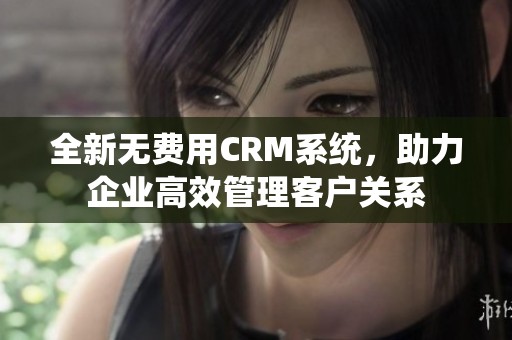 全新无费用CRM系统，助力企业高效管理客户关系