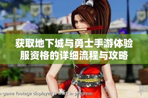 获取地下城与勇士手游体验服资格的详细流程与攻略