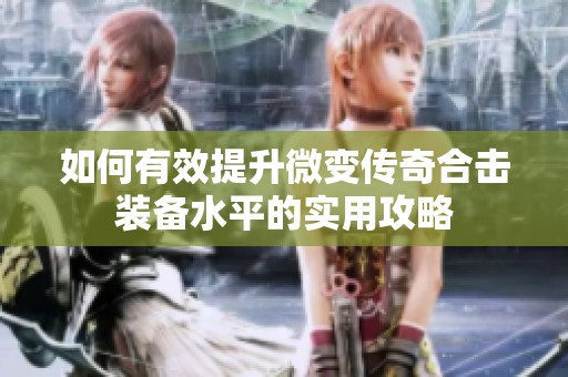 如何有效提升微变传奇合击装备水平的实用攻略