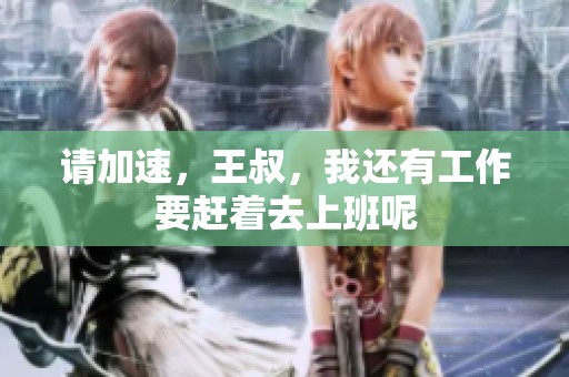请加速，王叔，我还有工作要赶着去上班呢