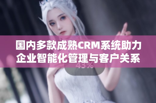 国内多款成熟CRM系统助力企业智能化管理与客户关系提升