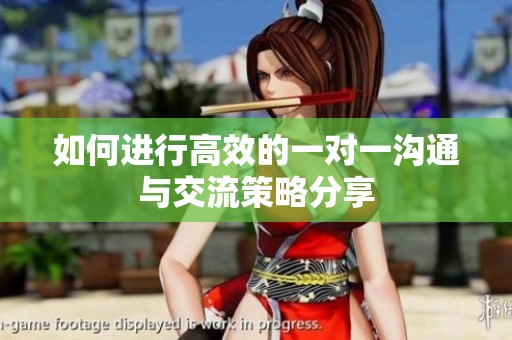 如何进行高效的一对一沟通与交流策略分享