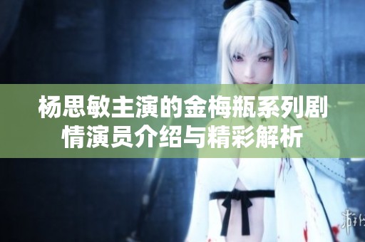 杨思敏主演的金梅瓶系列剧情演员介绍与精彩解析
