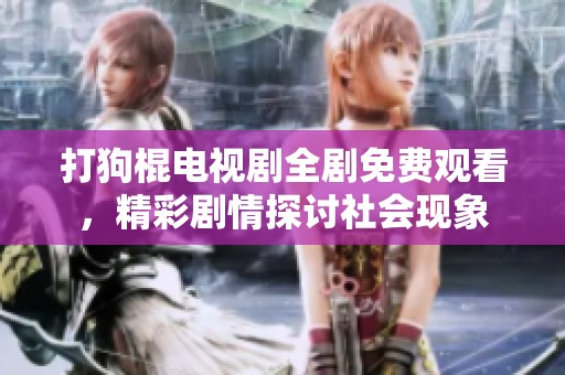 打狗棍电视剧全剧免费观看，精彩剧情探讨社会现象