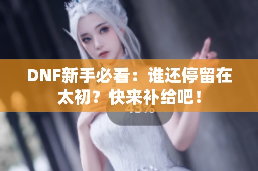 DNF新手必看：谁还停留在太初？快来补给吧！