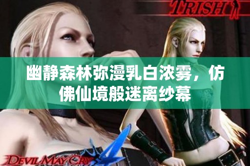 幽静森林弥漫乳白浓雾，仿佛仙境般迷离纱幕