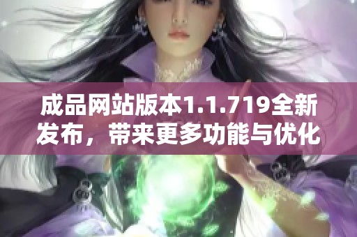 成品网站版本1.1.719全新发布，带来更多功能与优化体验