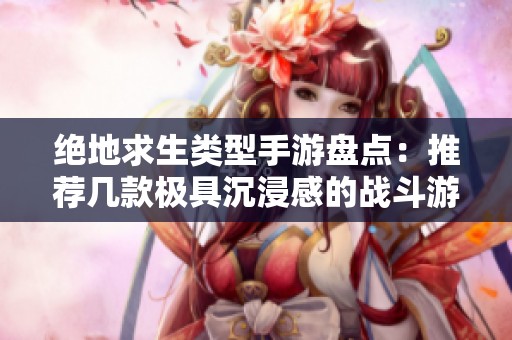 绝地求生类型手游盘点：推荐几款极具沉浸感的战斗游戏