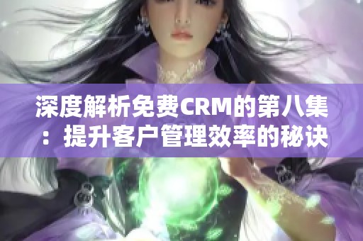 深度解析免费CRM的第八集：提升客户管理效率的秘诀