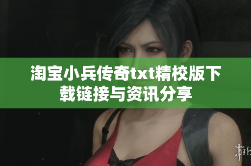 淘宝小兵传奇txt精校版下载链接与资讯分享