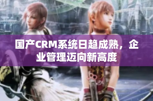 国产CRM系统日趋成熟，企业管理迈向新高度