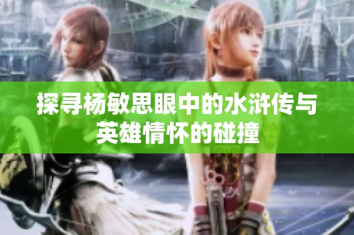 探寻杨敏思眼中的水浒传与英雄情怀的碰撞