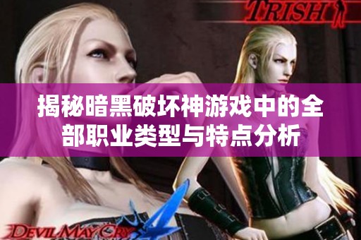 揭秘暗黑破坏神游戏中的全部职业类型与特点分析